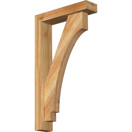 Ekena Millwork Imperial Block Rough Sawn Bracket w/ Offset Brace, Western Red Cedar, 4"W x 16"D x 28"H BKT0402X16X28IMP05RWR
